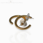 Gold-Toned Hoop Spiral - Earrings